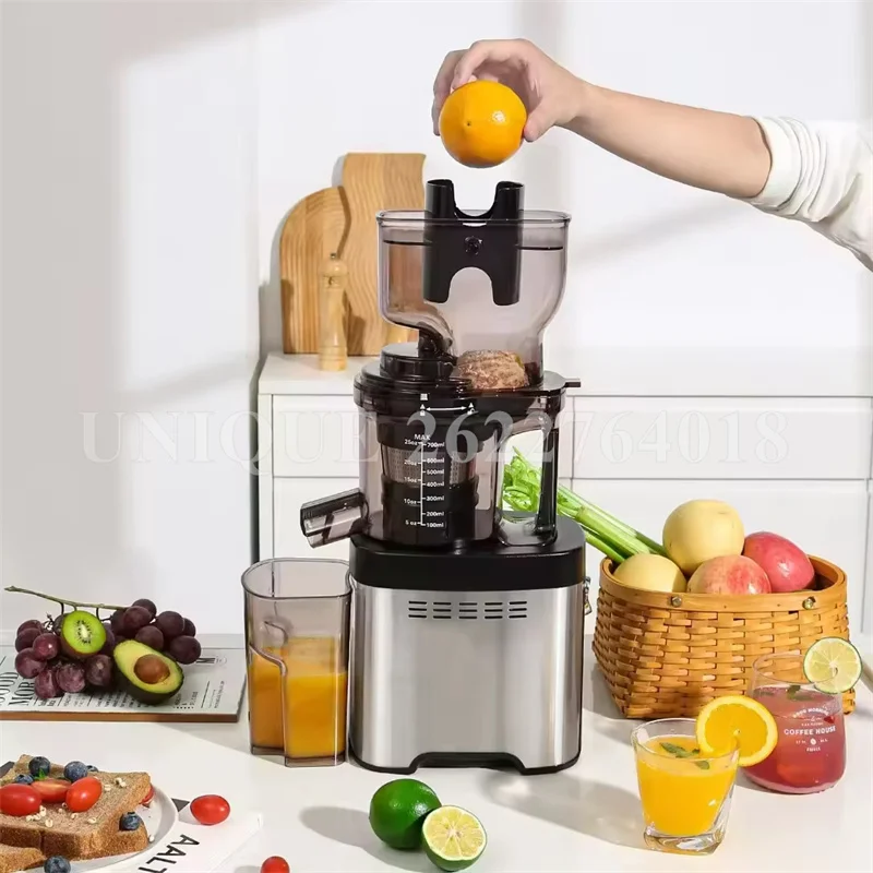 110/220v Low Speed Large Wide Feeding Inlet Whole Apple Orange Slow Juicer Soya-Bean Tofu Vegetable Juice Extractor Squeezer