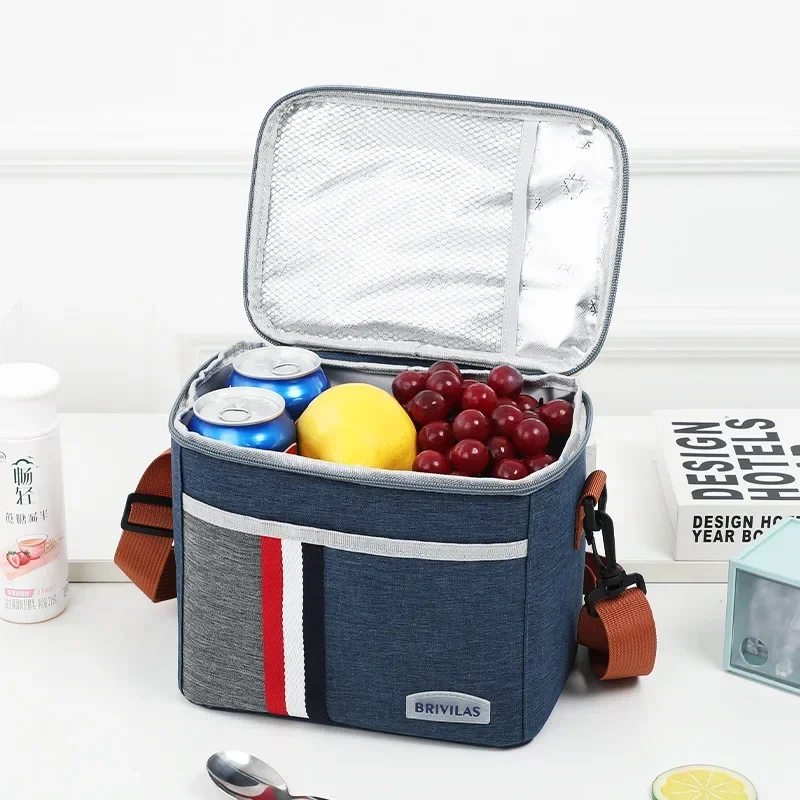 Portable Thermal Bag Folding Lunch Bag High Quality Cross-body Square Lunch Box Thermal Bag for Picnic Food Thermal Storage Box