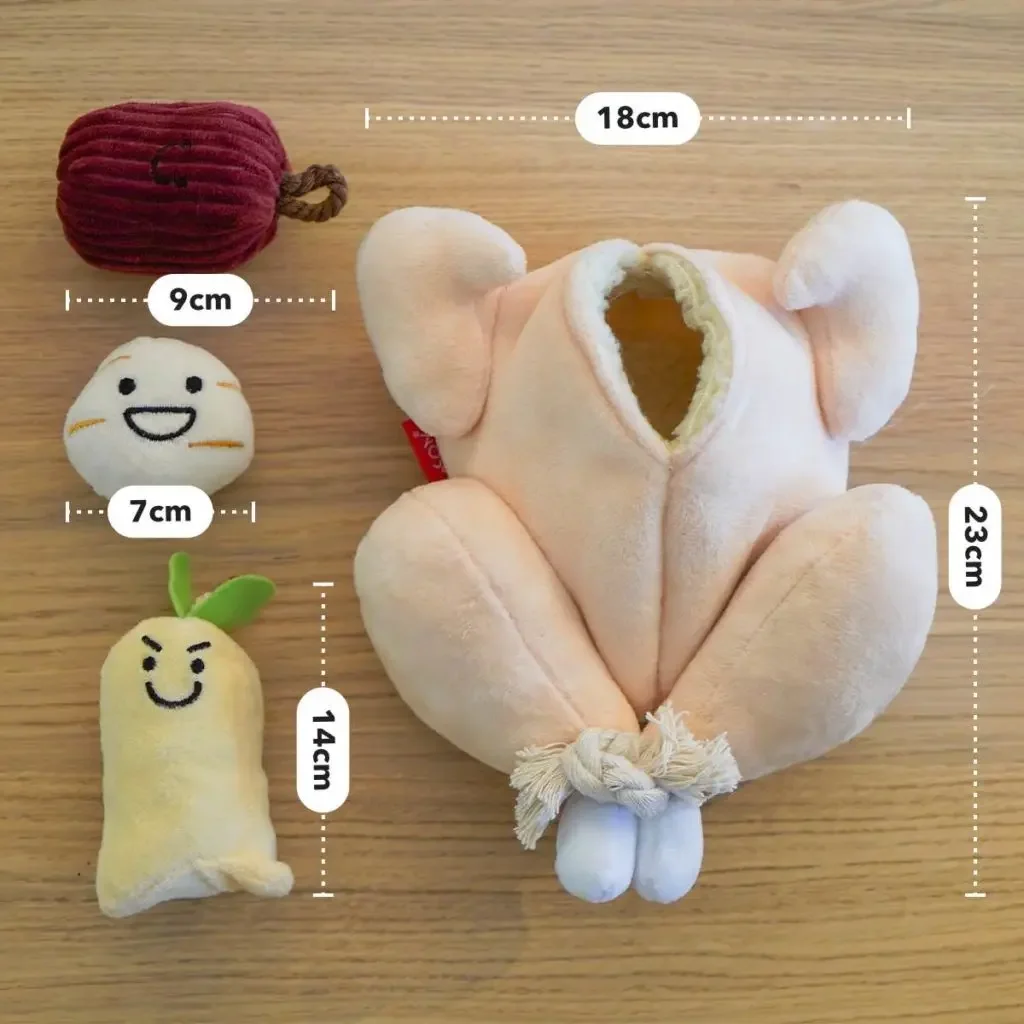 Interactive Dog Toy, Stimulating Scent-Sniffing Puzzle Toy with Ins Korean Ginseng Chicken Soup Sound Effect