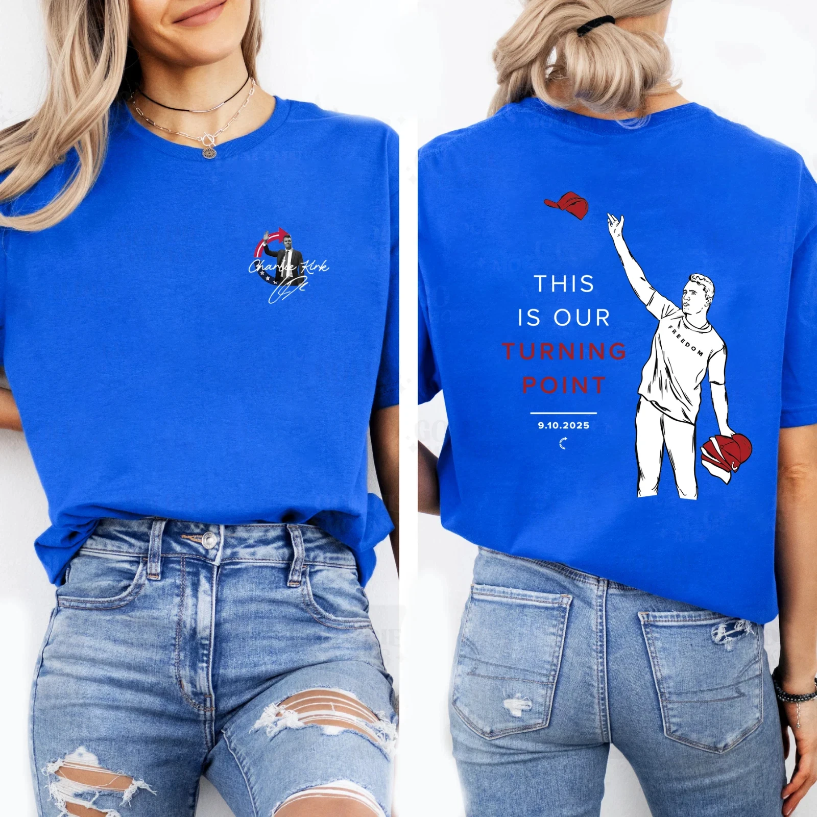 

Hot 2025 Charlie Kirk TShirt Charlie Kirk This Is Our Turning Point Charlie 2side High-end Luxury Is for Both Men and Women 2025