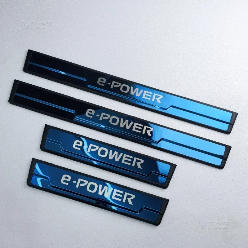 

For Nissan X-Trail T33 Qashqai J12 E-POWER 2022-2024 Stainless Chrome Car Door Sill Kick Plate Guard Pedal Pad Protector Styling