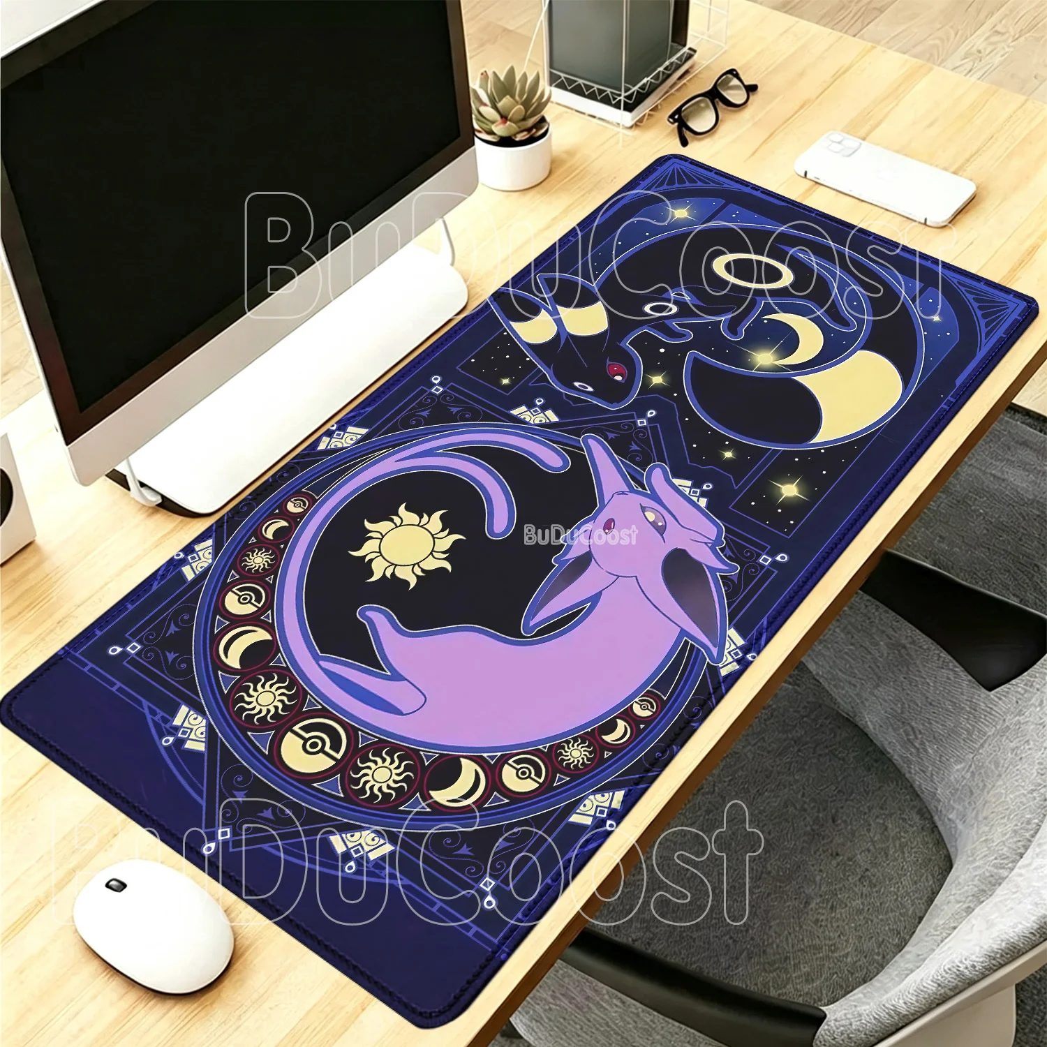 Pokemon Eevee Gaming Mouse Pad Anime Kawaii XXL PC Keyboard Overlock E-sport Mousepad Offices HD Printing Non-slip Base Desk Mat