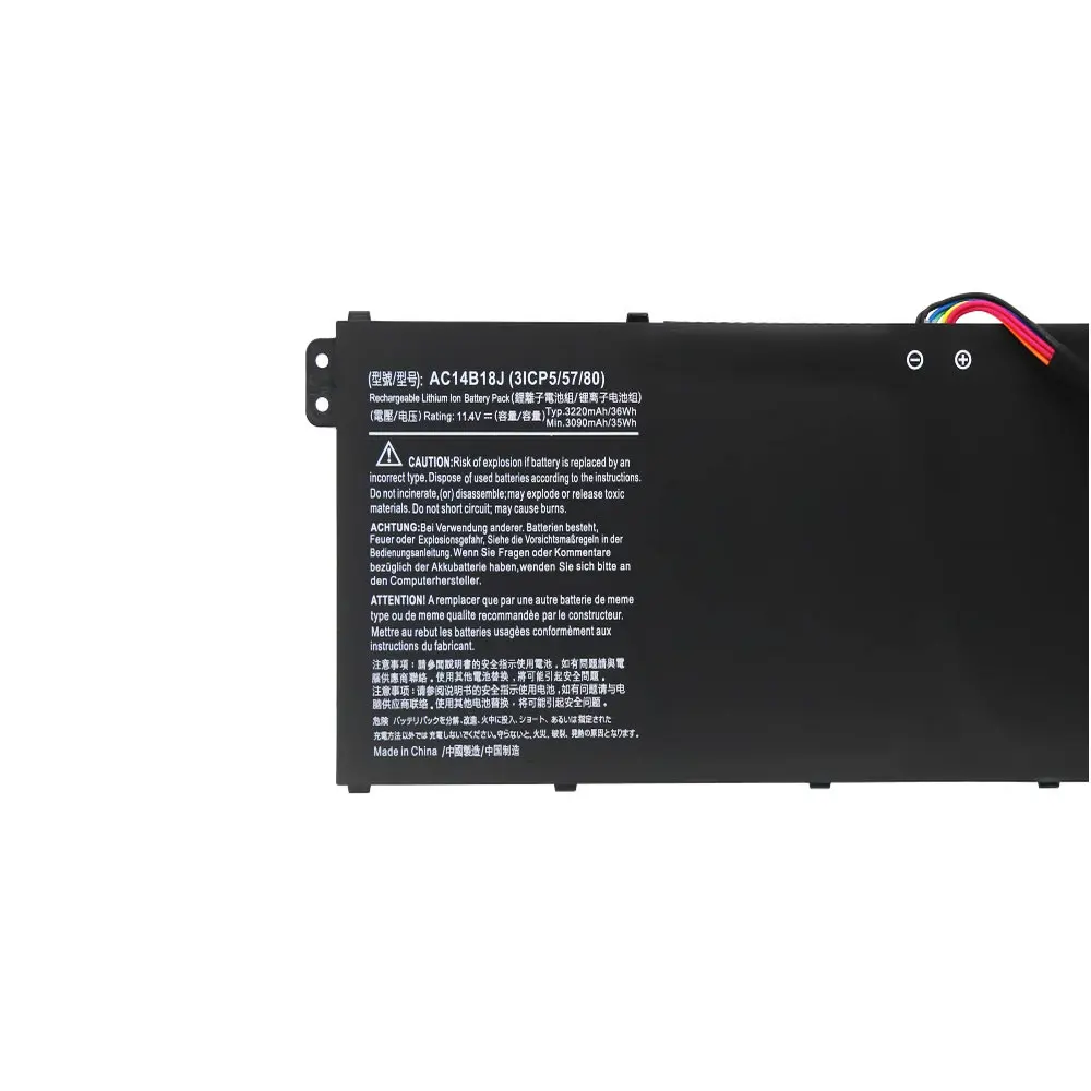 Nueva batería de ordenador portátil AC14B18J AC14B13J para Acer Aspire E3-111 E3-112 E3-112M ES1-531 MS2394 B115-MP EX2519 N15Q3 N15W4 11,4 V 36WH