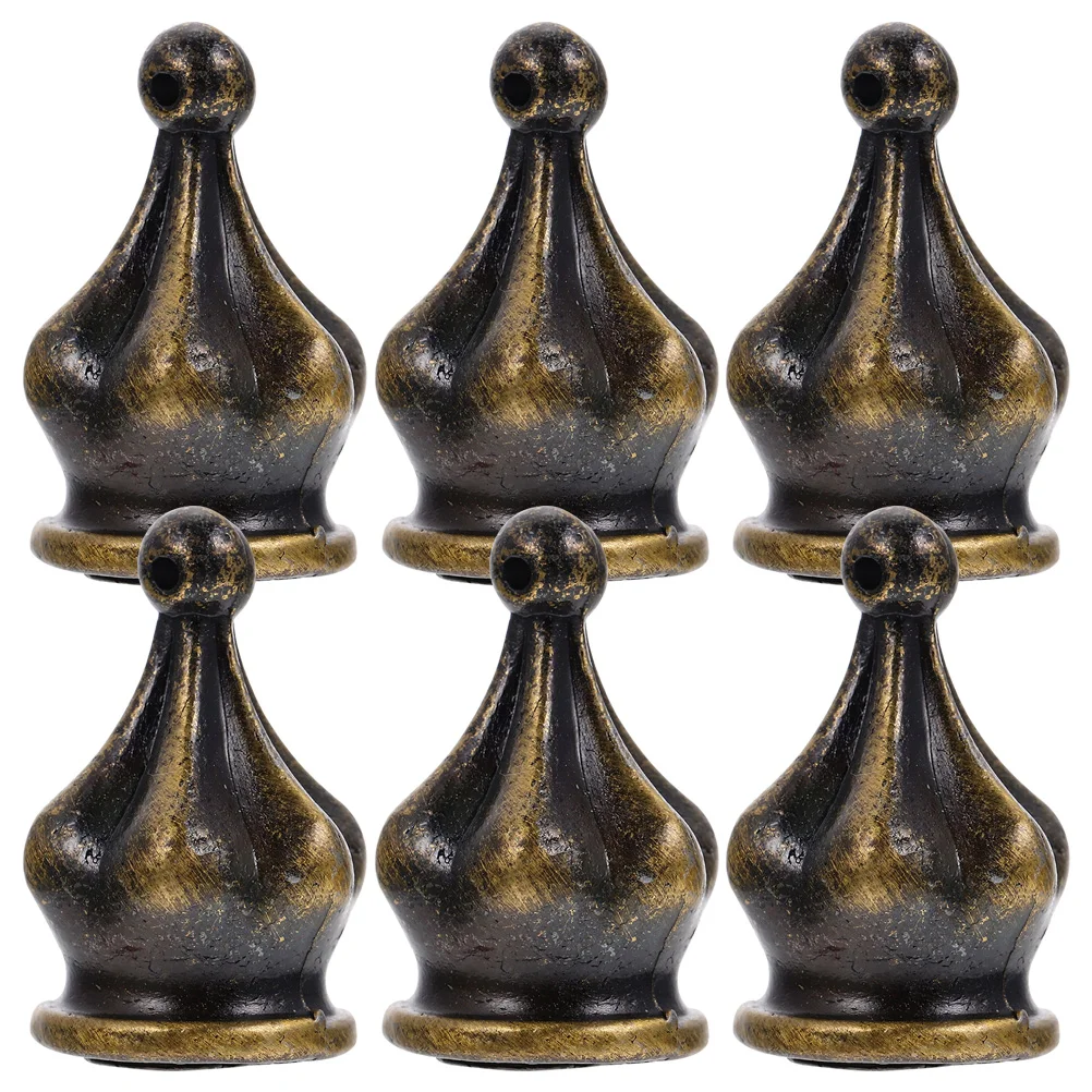 

6 Pcs Chandelier Decoration Tapped Finial Lampshade Holder Harp Knob Solid Floor Light Screw Caps Finials for Zinc Alloy Chic