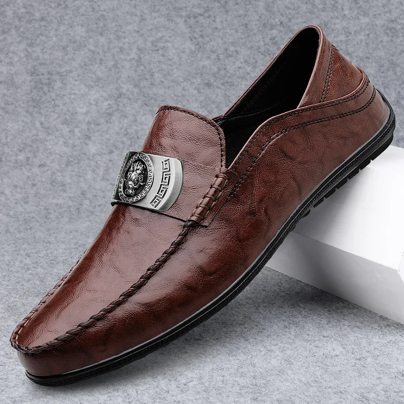 

Универсальные мужские лоферы, мужская обувь из натуральной кожи, модная обувь для мужчин, классическая деловая обувь, легкая мужская обувь