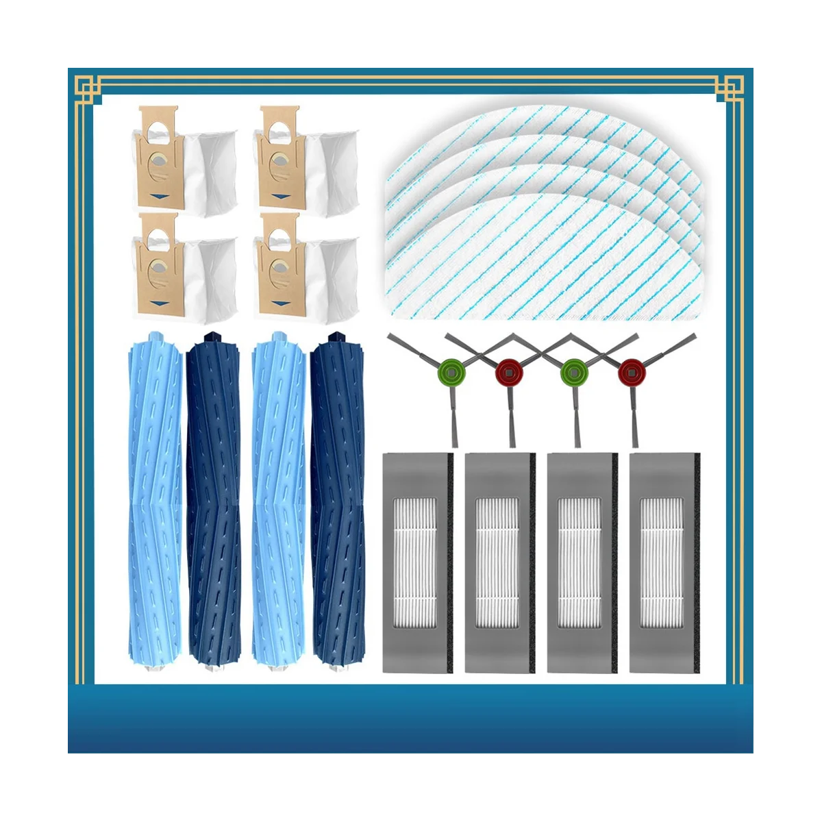 Części zamienne do DEEBOT OZMO T9, T9 PLUS - szczotka główna, szczotka boczna, filtr HEPA, nakładka mopująca, worek na kurz - HIM