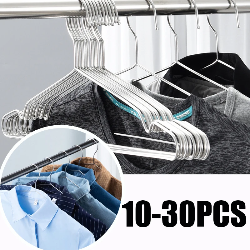 Wholesale Wire Hanger Clothes 10-30Pack,Durable Ultra Thin Space Saving Stainless Steel Hanger for Storage,Wardrobe Clothes Rack