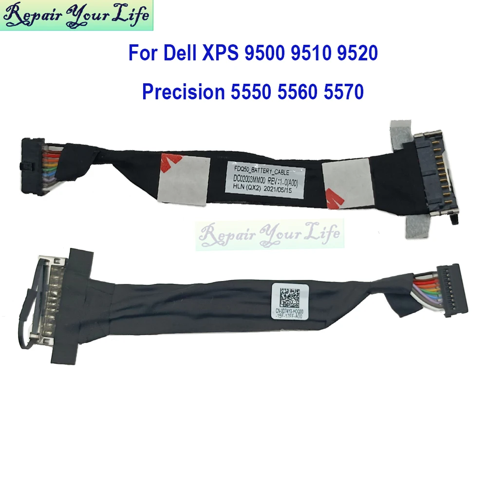 D74YX Battery Cable Connector For Dell XPS 15 9500 9510 9520 Precision 5550 5560 5570 0D74YX FDQ50 DC02003MM00 Notebook PC Parts