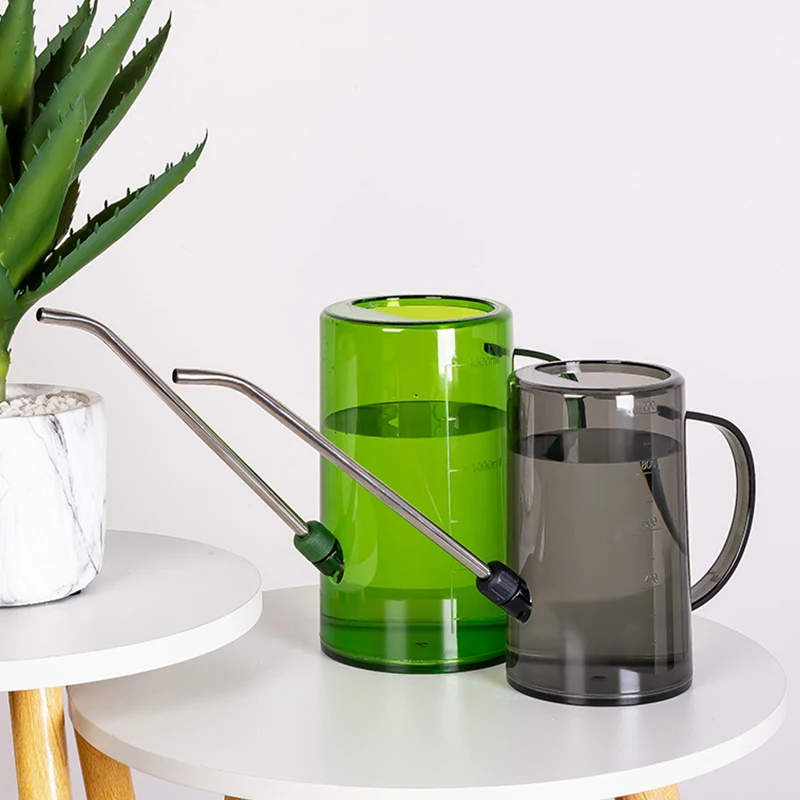 1L طويل الفم مسقاة البلاستيك النبات الرش بوعاء اكسسوارات المنزل الري العملي الزهور البستنة أدوات مقبض #6