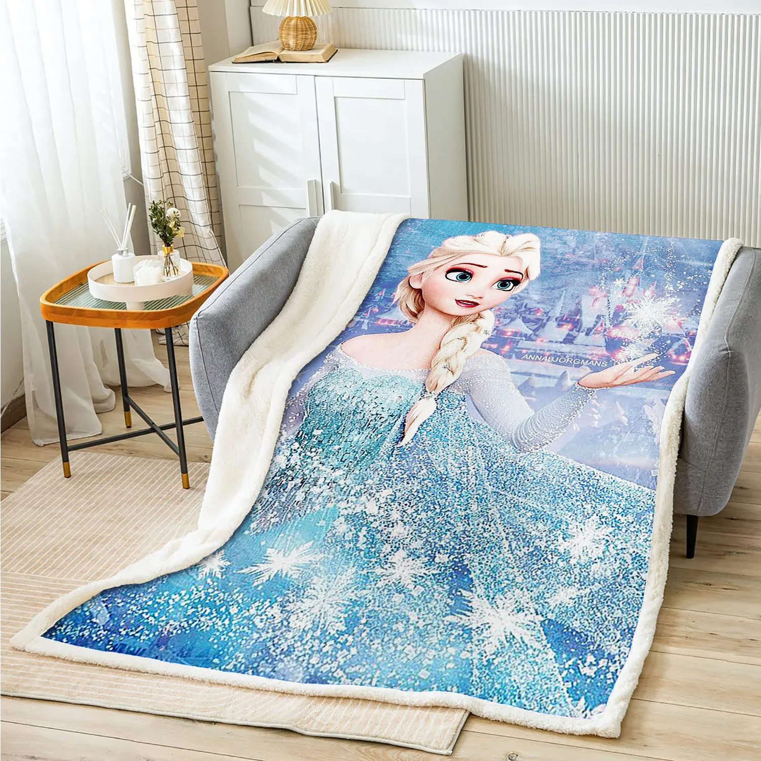 Frozen Printed Furry Plush Anime Blanket Home Decor Microfiber Fabric Suitable For Children And Adults Blankets Bed Baby Winter