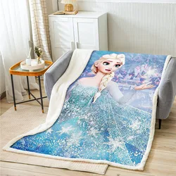 Frozen Printed Furry Plush Anime coperta Home Decor tessuto in microfibra adatto per bambini e adulti coperte letto bambino inverno