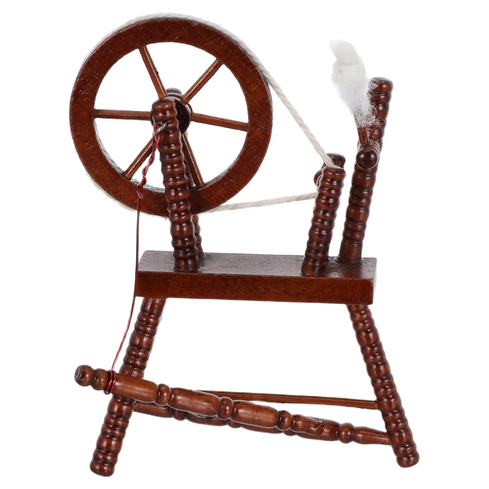 

1 шт. Деревянная ручная моталка для нитей, миниатюрная мебель для кукольного домика, аксессуар для маленького домика, декор для детской комнаты