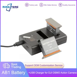 2PCS AB1 Battery Pack + AB1 LCD USB Battery Charger for DJI Osmo Action Sports Camera