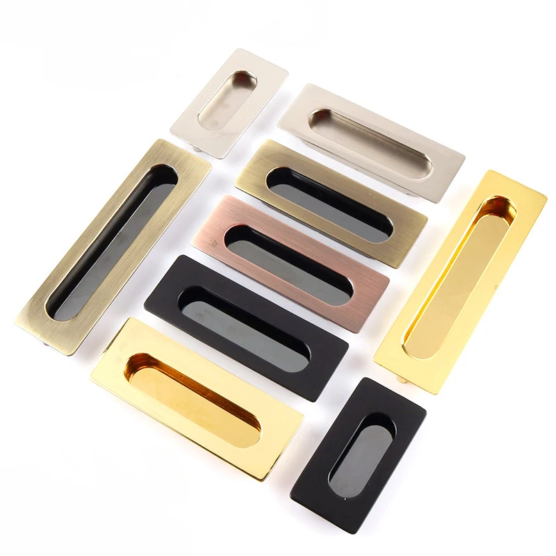10PCS European Recessed Sliding Door Handles Hidden Invisible Cupboard Wardrobe Cabinet Pulls Handles Furniture Hardware 5Colors