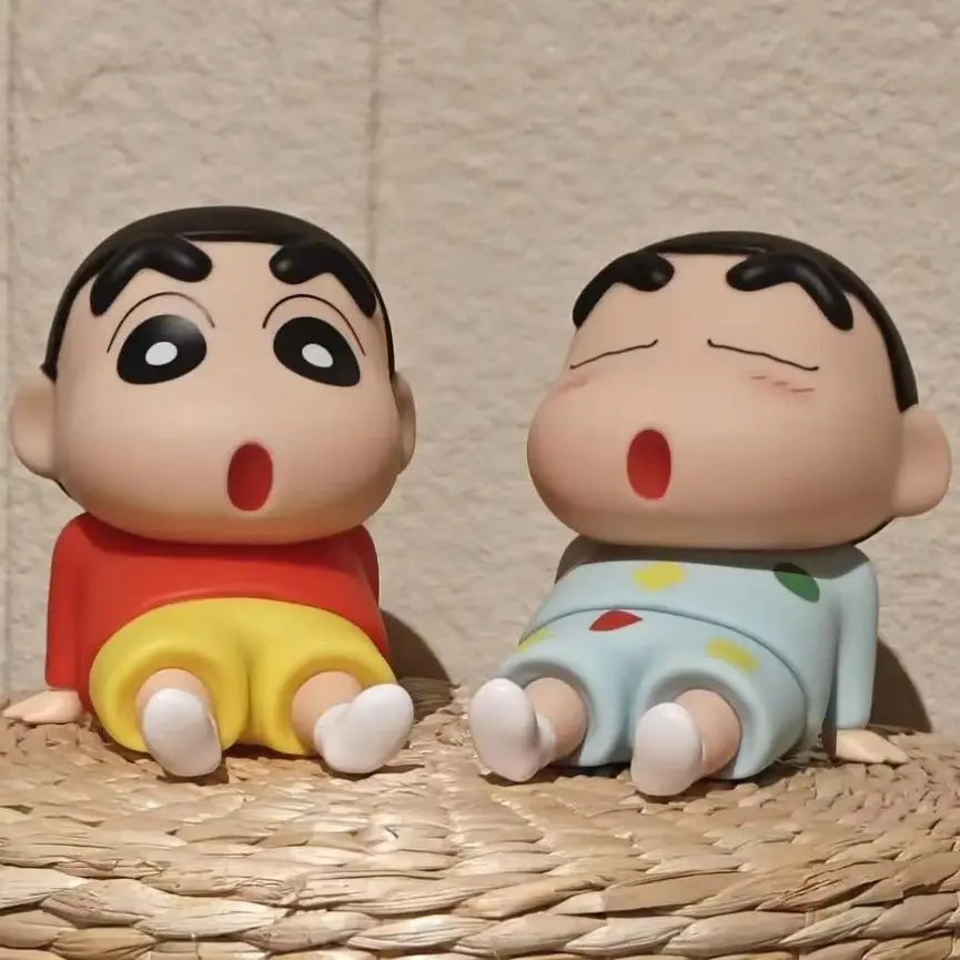 Crayon Shin-Chan figurines jouet Support pour téléphone Kawaii Anime ornements de bureau dessin animé regarder la télévision Support de téléphone décorations de poupée mignonnes