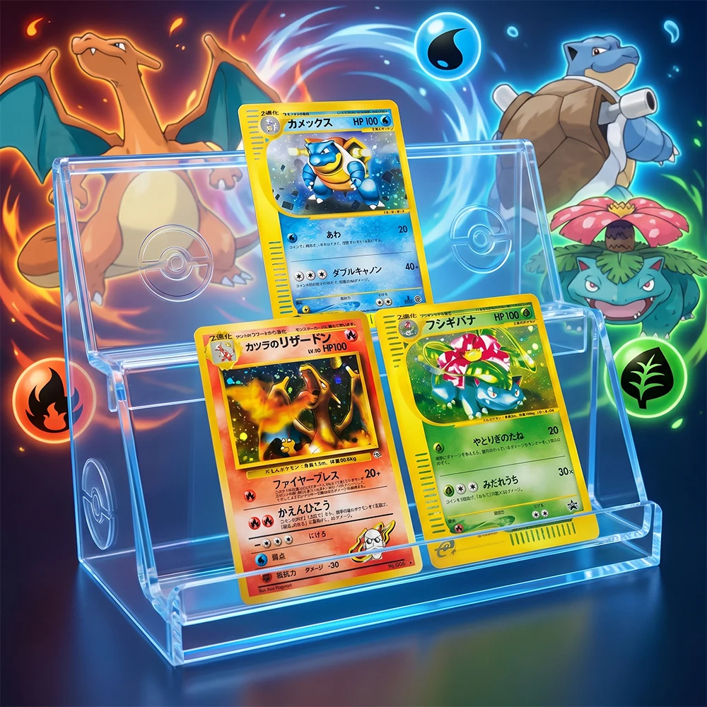 

Anime Proxy PTCG Collection Card Blaine's Charizard No.006 TCG 1996 Japanese Rare Venusaur 2002 Holo Ecard Triple Get Lottery