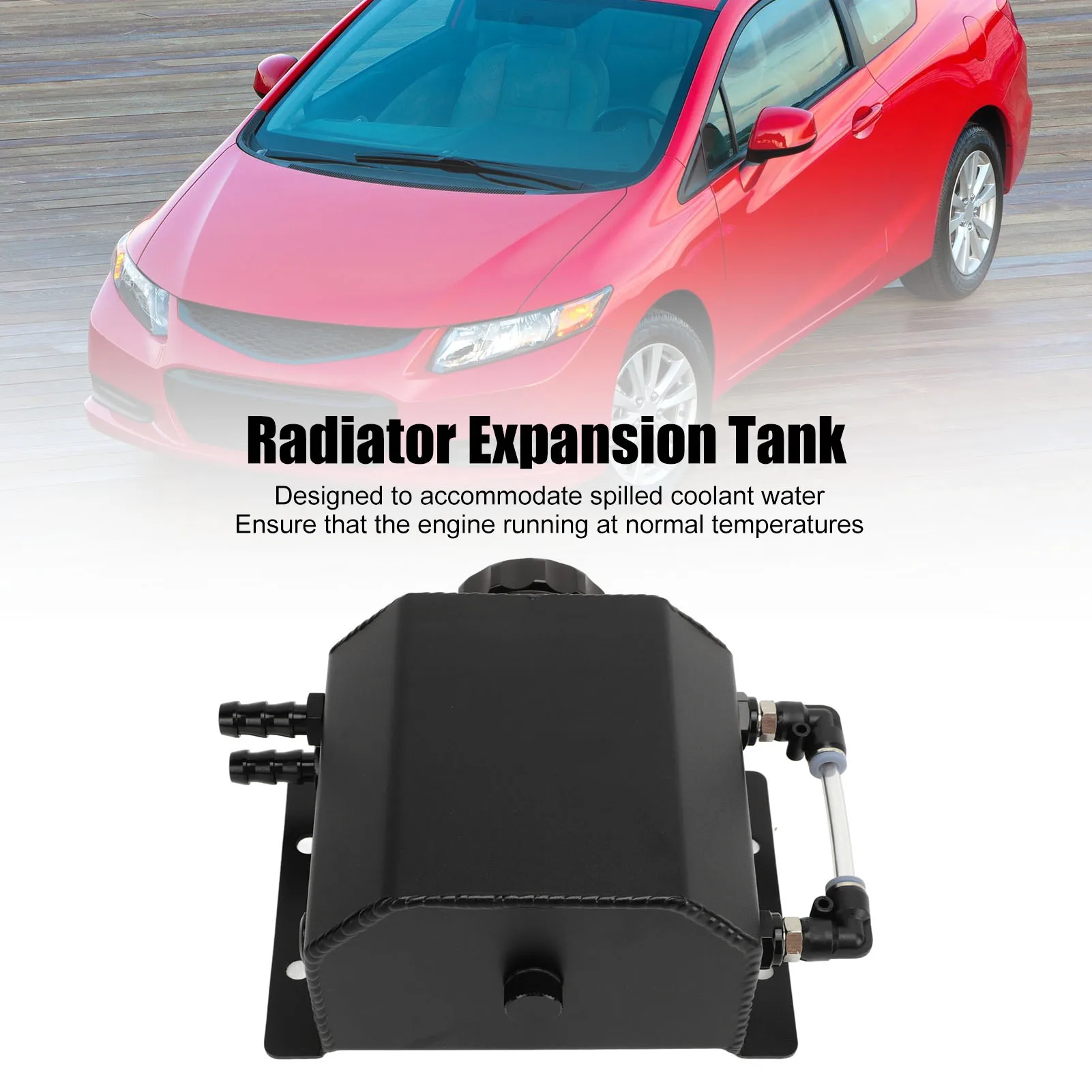 Universal Engine Coolant Expansion Tank 1L Aluminum Alloy Overflow Reservoir Bottle Tank