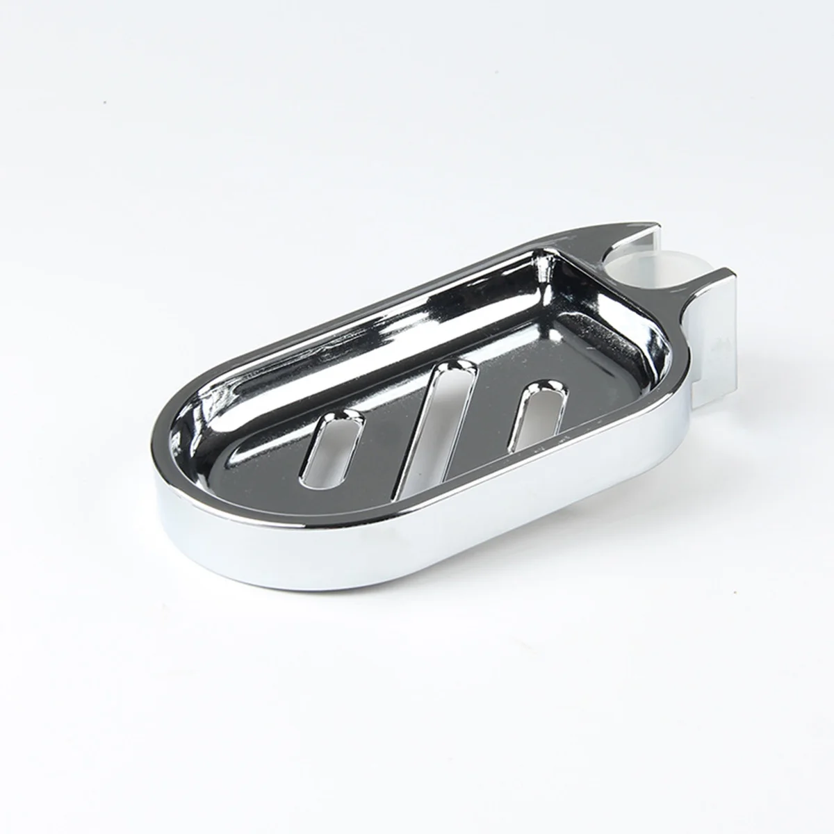 Silver Convenient Clip-on Soap Tray Soap Dish Adjustable Shower Rail Slide Soap Plates Smooth Bathroom Holder