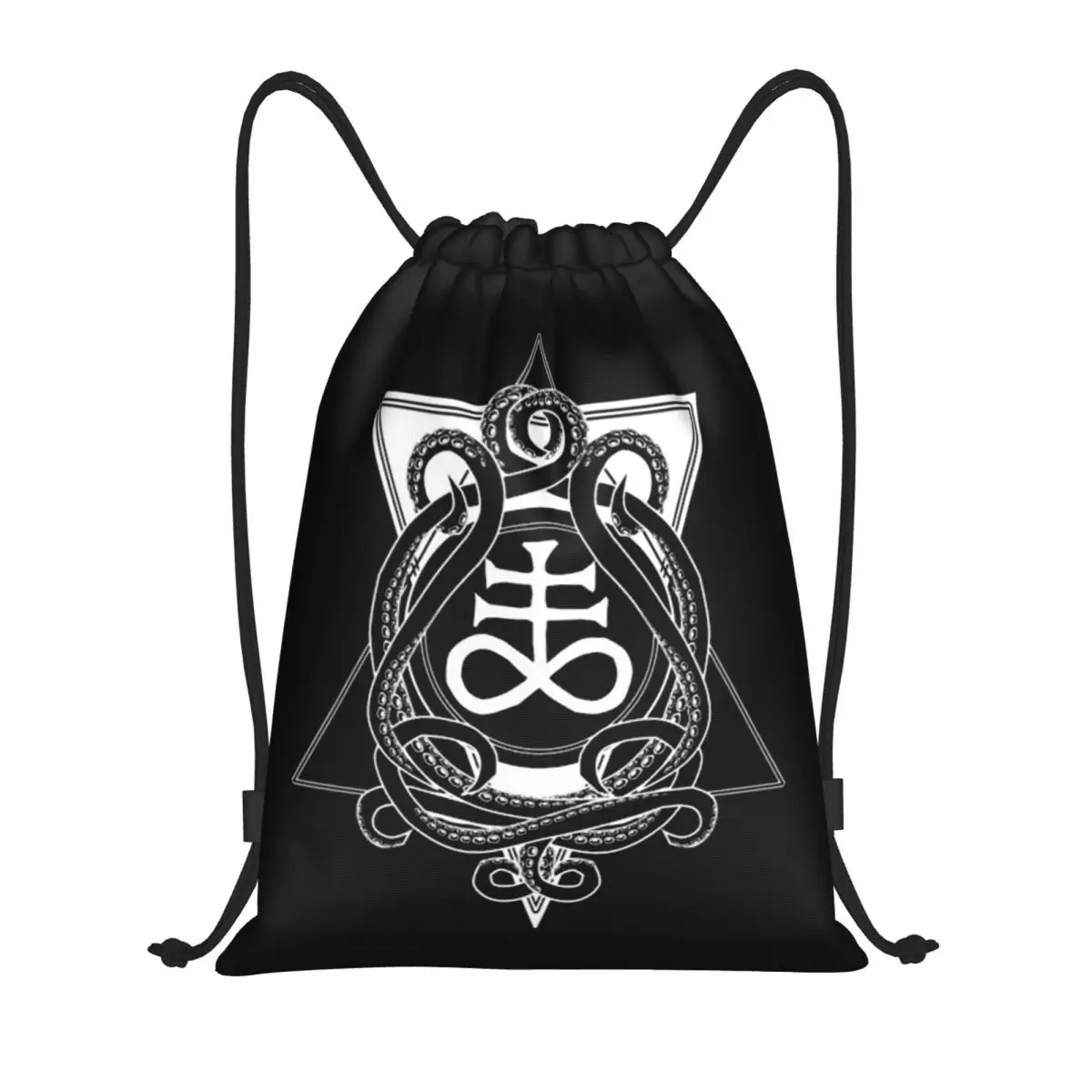 

Satanic Cross Leviathan's Cross And Tentacles Backpacks Casual Drawstring Bundle Pocket Sports Bag Book Bags Students