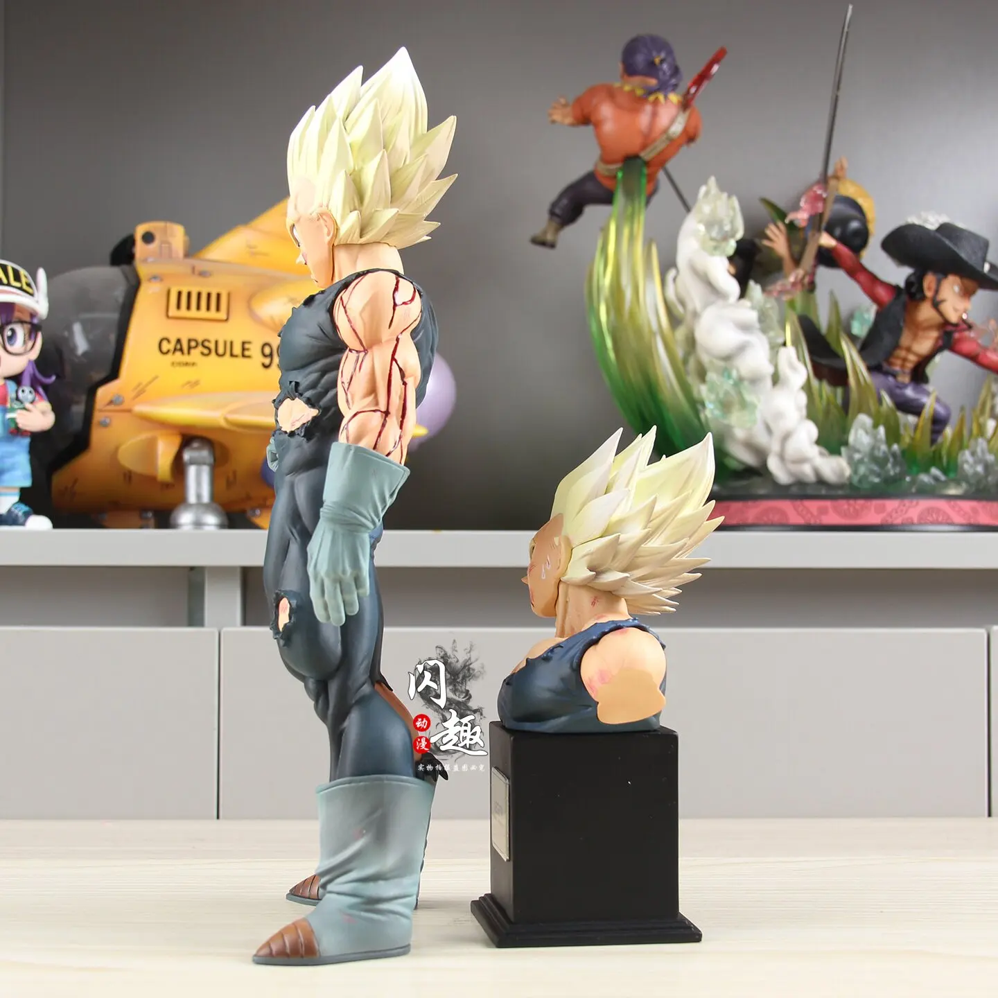 

In Stock VF Studio Dragon Ball Z Goodbye Majin Vegeta 2 Heads 2 Arms Anime Figure Collectible Model Toy Gift 28cm