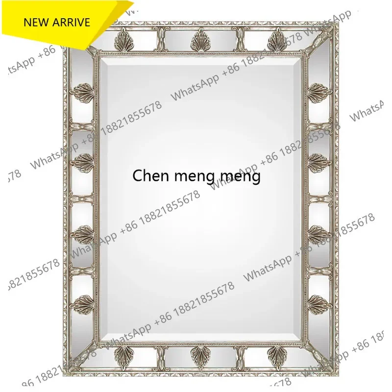 a17   European-style high-end mirror household wall-mounted living room light luxury decorative mirror French master bedroom
