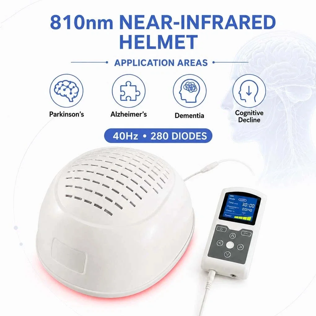 Brain Health PBM Helmet 810nm Near Infrared Therapy Device for Dementia Stroke Parkinson Alzheimer Anxiety Photobiomodulation