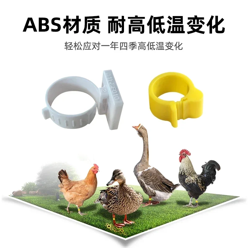 10 pcs of Rfid Electronic Tag Chicken Duck Goose Pigeon Bird Foot Ring  Chip Induction Foot Tag Poultry Breeding Management