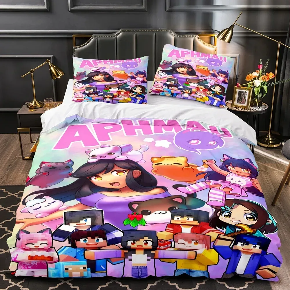 

Hot APHMAU Bedding Sets Single Twin Full Queen King Size Game APHMAU Bed Cover Children's Kid Room Decor Gaming Duvet Cover Sets