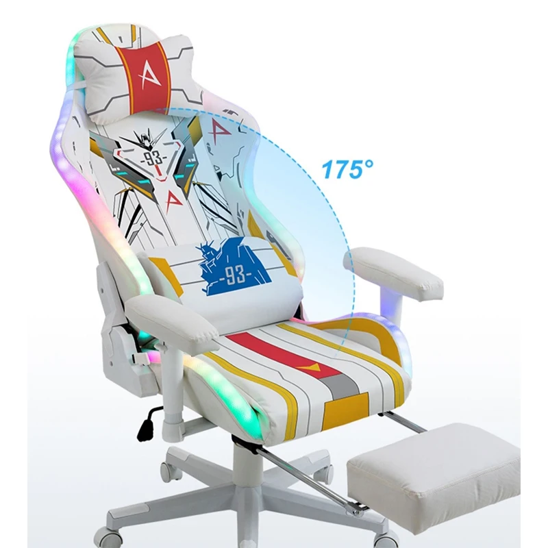 2024 New Gaming Chair Cool LED Lighting Office Home Computer Cadeira Lift Reclining Racing Supervisor Boss Компьютерное Kресло