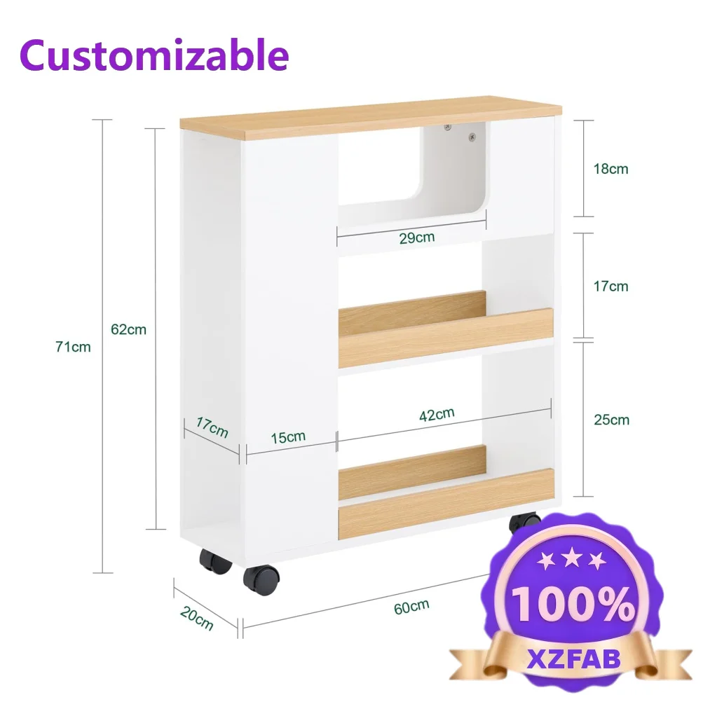 Factory Direct 2026 Factory Direct Slim Bathroom Storage Unit with Wheels, 3-Tier  Narrow Toilet Cabinet with 3-Tier Shelving