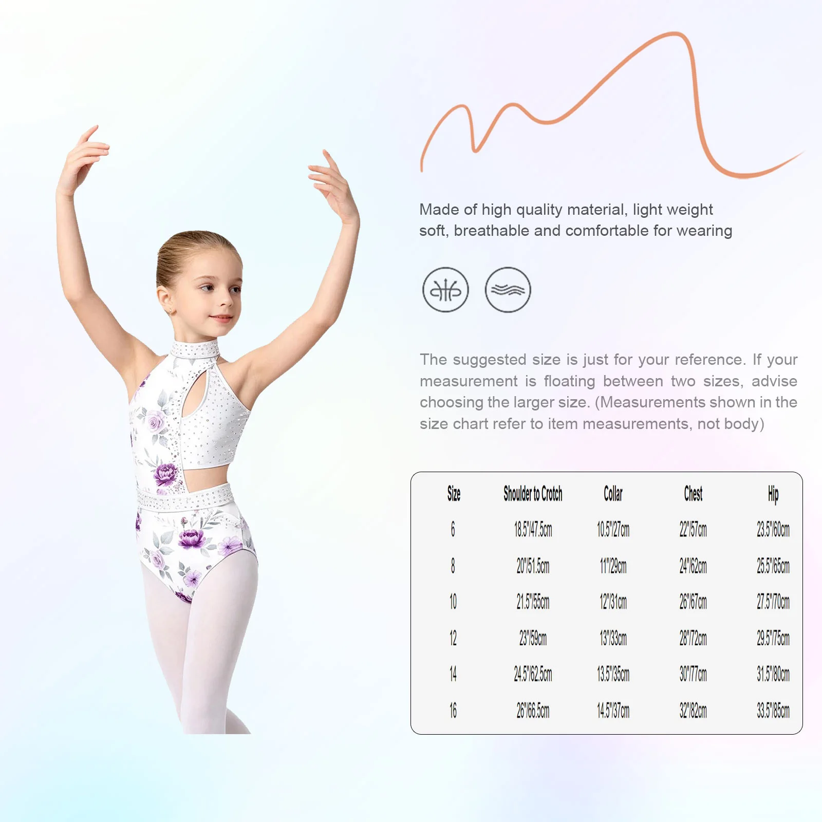 Kids Girls Sleeveless Bodysuit Rhinestone Cutout Triangle Jumpsuit for Gymnastics Ballet Dance Stage Performance Competition