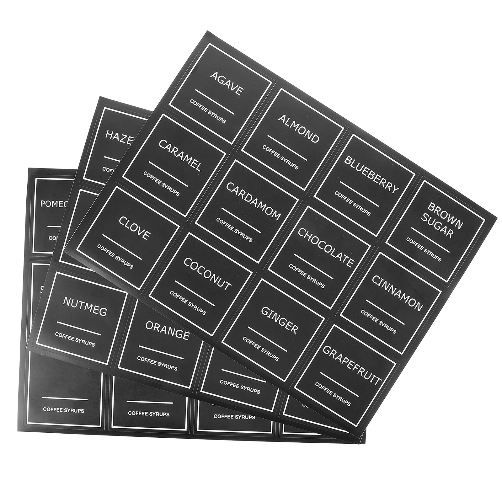 36 Coffee 2 5 Coffee Bar Labels Inch Waterproof Reusable Stickers for Syrup Bottles Kitchen Storage Proper Size Quantity