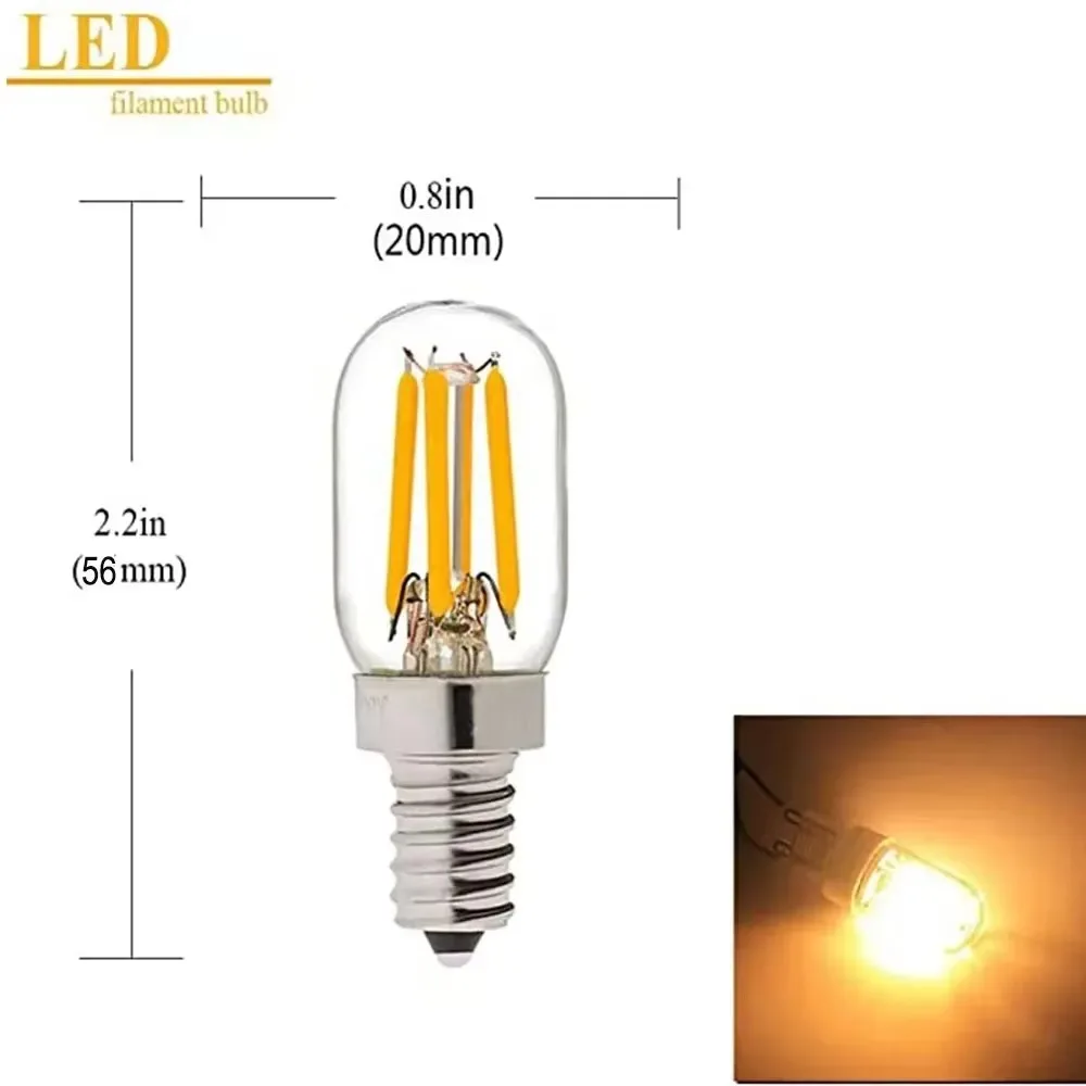 Melery C7 T20 E12 LED Bulb 4W Warm White 3000K Daylight 5700K Night Light 220V Filament Edison Screw Lamp Equivalent 40W 5Pcs