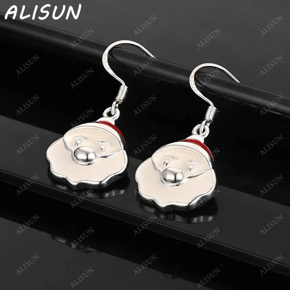 

ALISUN 925 Sterling Silver Santa Claus Earrings Drop Earrings For Women Creativity Gifts Street All-match Party And Daily Wear