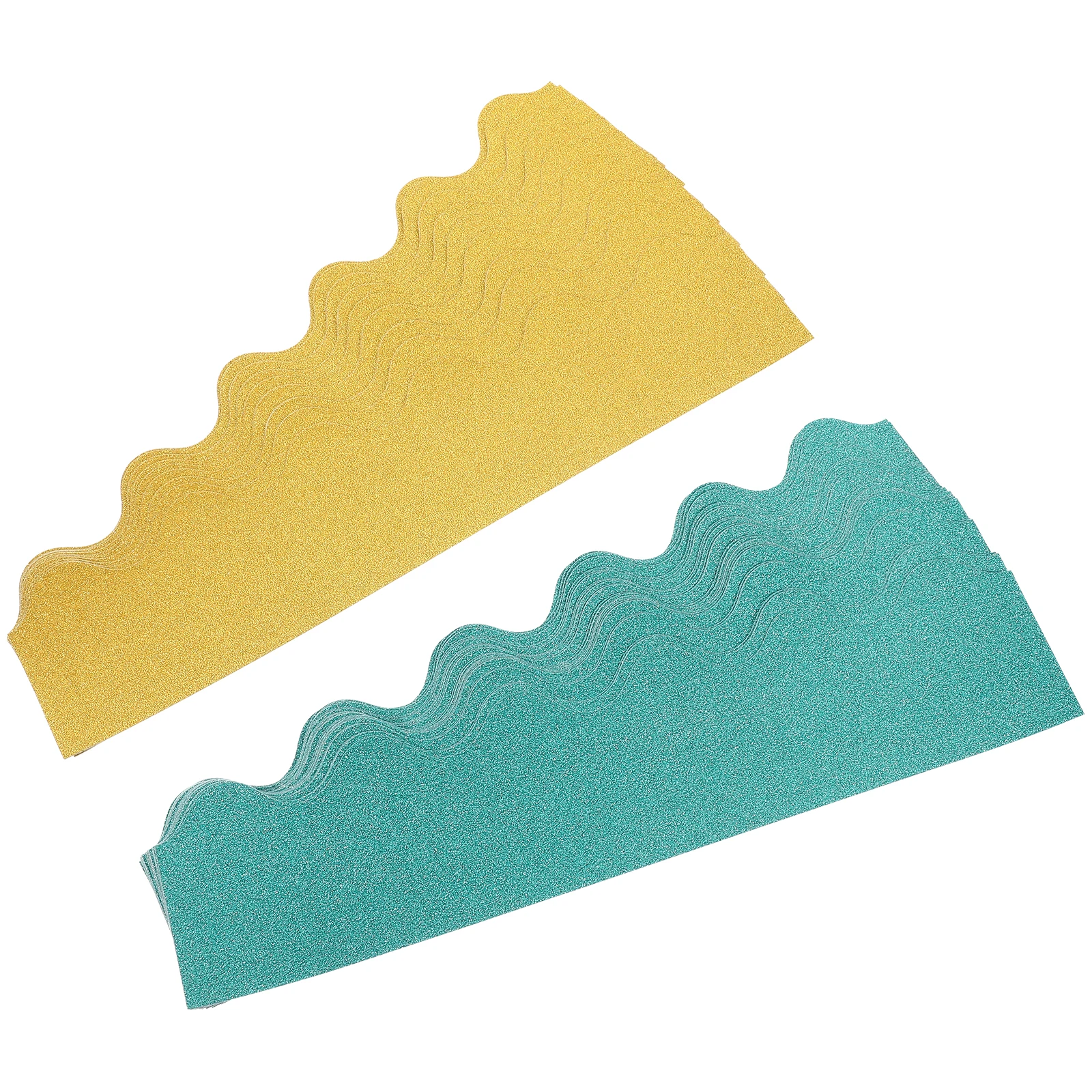 

60 Glitter Border Stickers 2 Sets Gold Green Classroom Decor Bulletin Board Trims Adhesive Borders DIY Supplies