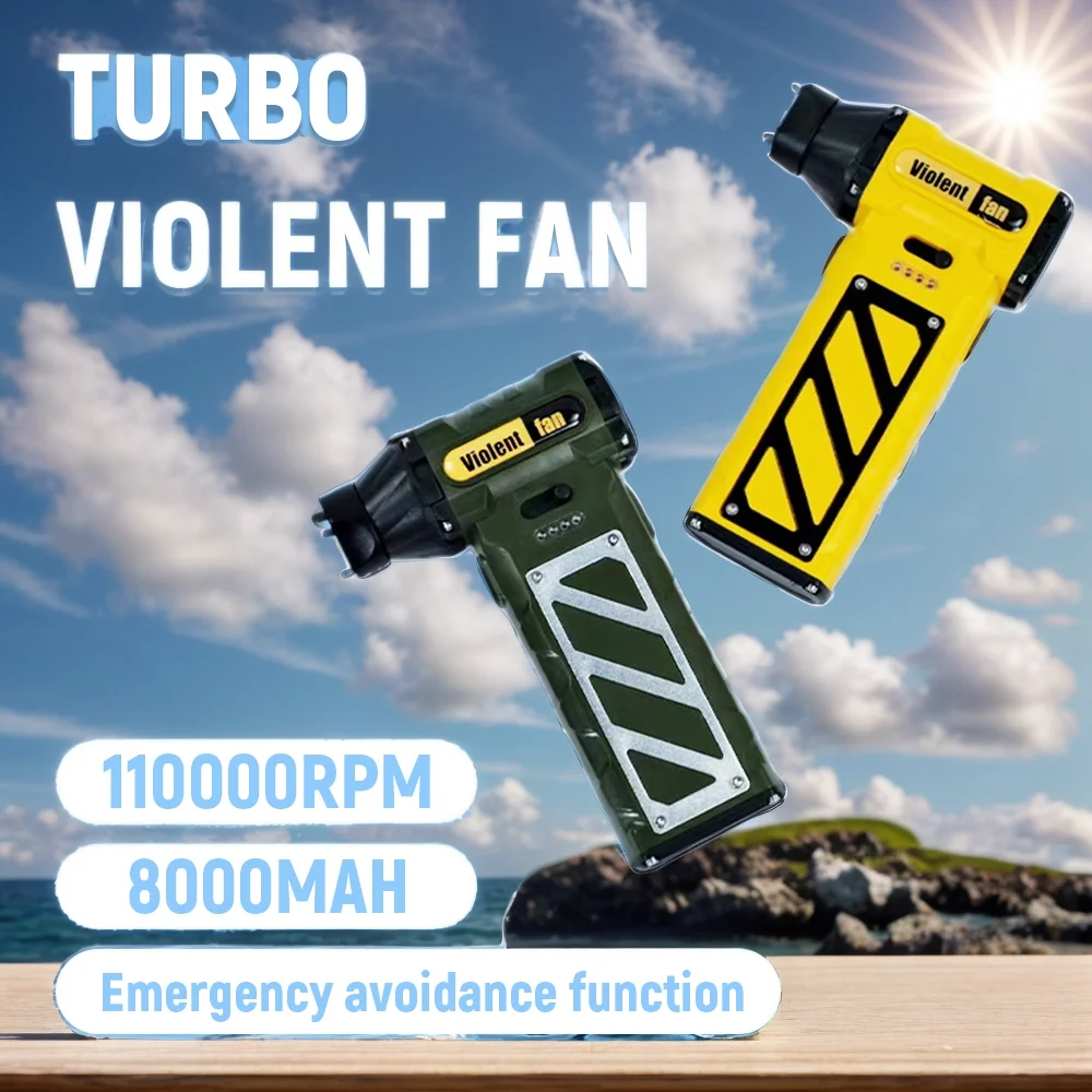 Mini Turbo Jet Fan 110000 RPM Brushless Motor Powerful Airflow Violent Air Blower USB Rechargeable Dust Cleaning Tools