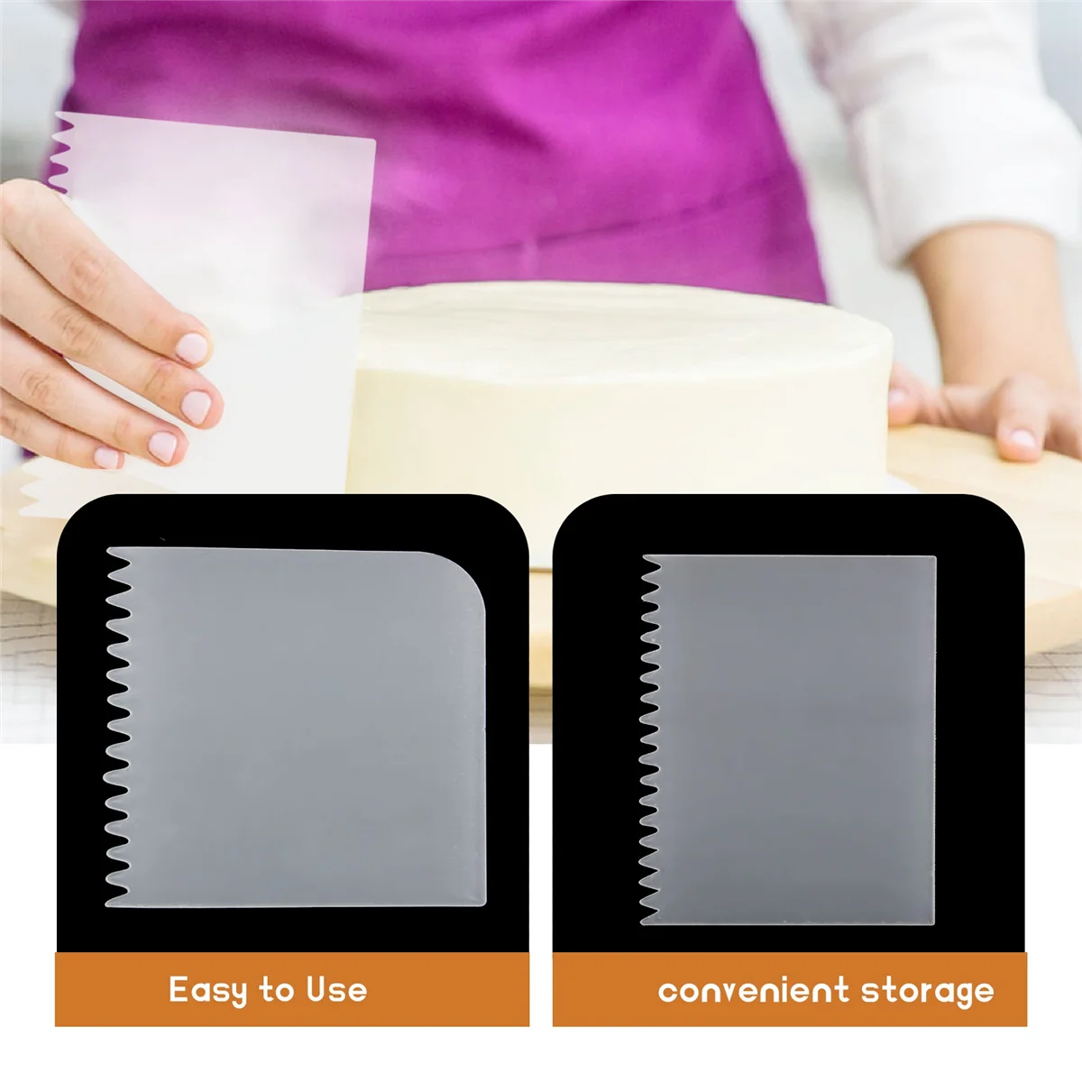 10 Pieces Acrylic Material Cake Scraper Edge Cake Scrapers Cake Smoother Carving Gadgets for Kitchen Baking Cake