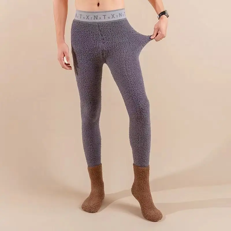 

Winter Coral fleece Warm pants Men Home wear casual seamless sleep trousers Pajamas DA062