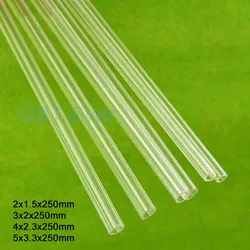 5 sztuk wysoka przejrzystość plastikowa rura szkło organiczne Tube 2x1.5x250mm 3x2x250mm 4x2.3x250mm 5x3.3x250mm DIY materiały piaskownica stołowa