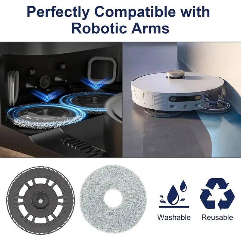 AEE2-Replacement Mop Plates Pads For Dreame L10S Pro Ultra Heat, L20 Ultra, X40 Ultra Robot Vacuum Cleaner Parts