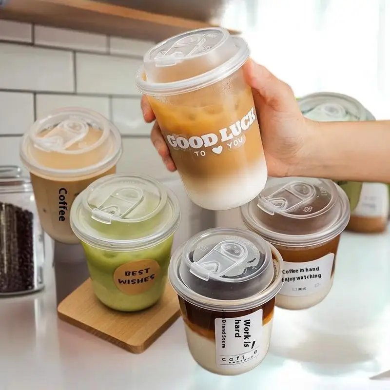 Transparent Coffee Mugs With Lids Set Of 10 Disposable U Shaped Tumblers Hot Beverages Milk Tea Takeaway Delivery Drinks Party