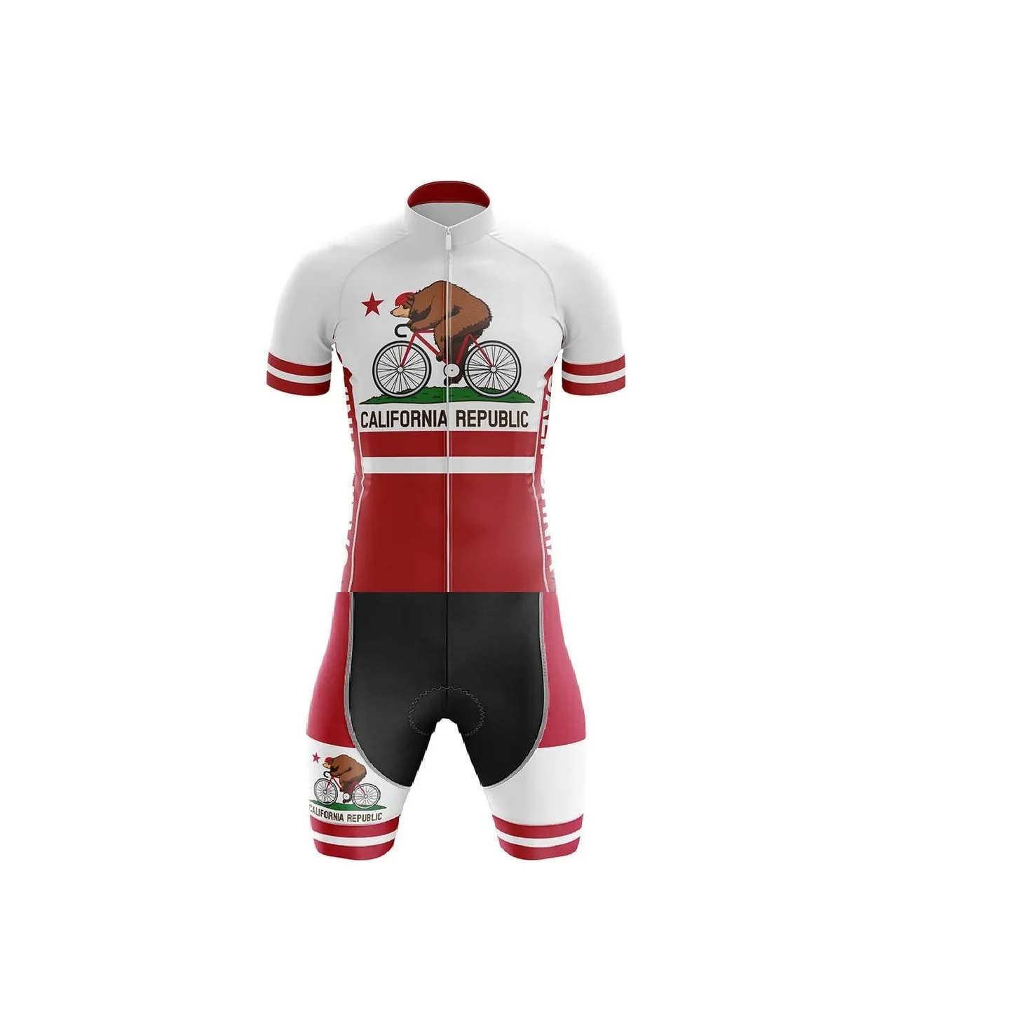 LASER CUT MEN'S CYCLING WEAR CYCLING JERSEY BODY SUIT SKINSUIT WITH POWER BAND California NATIONAL TEAM SIZE: XS-4XL