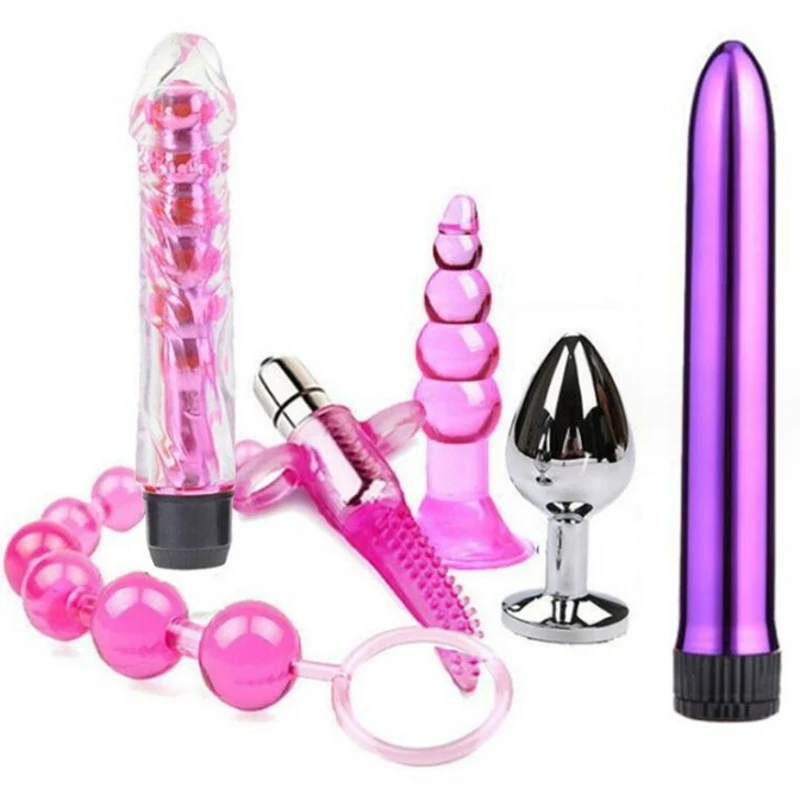 Dispositif d'autodéfense pour femme, plug anal SM amusant pour adulte, vibration du jaune de masquage, ensemble de 6 pièces