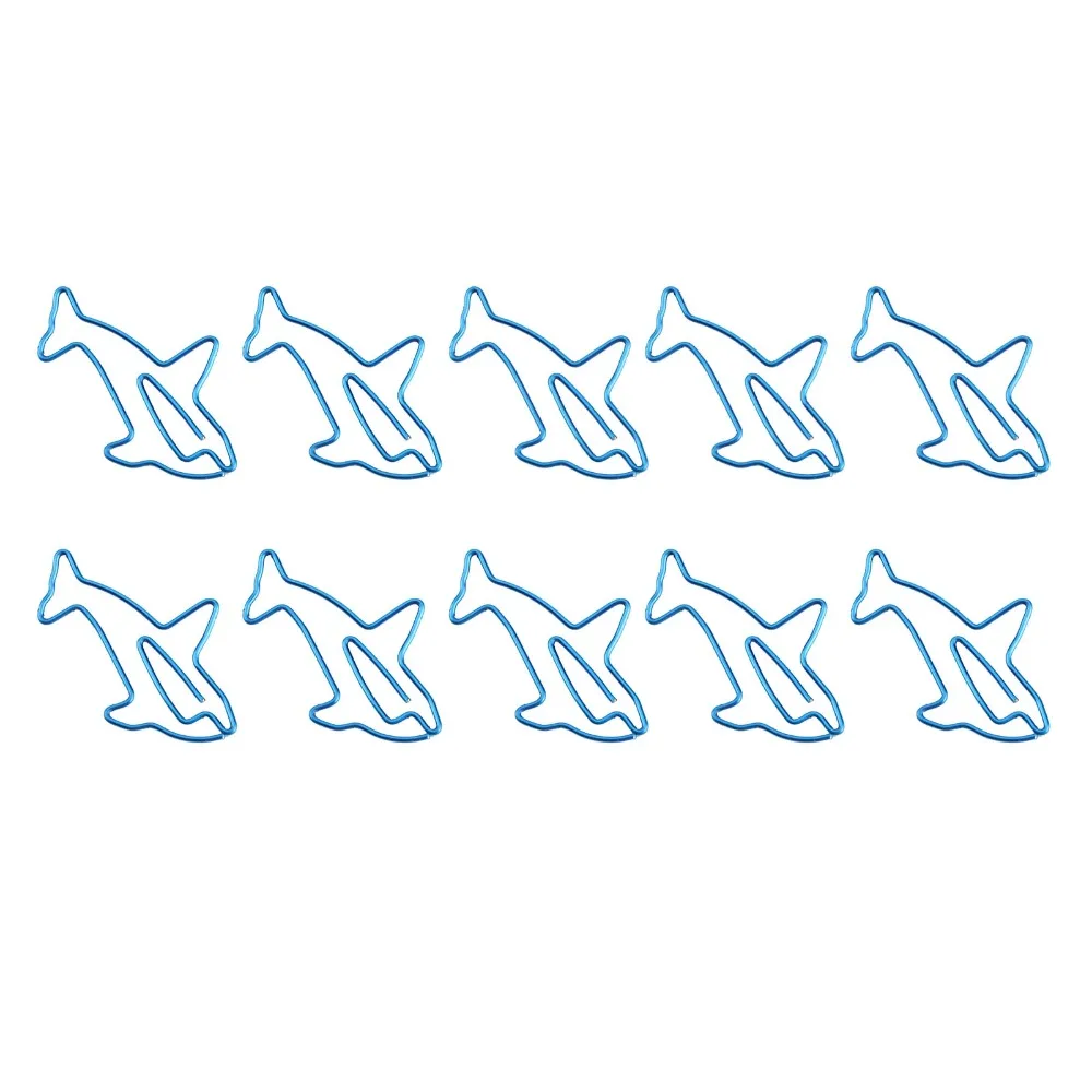 

100Pcs Dolphin Shape Paper Clips 4.8*3cm Blue Cute Paper Clips Cute Design Portable Metal Paperclips Document Organization