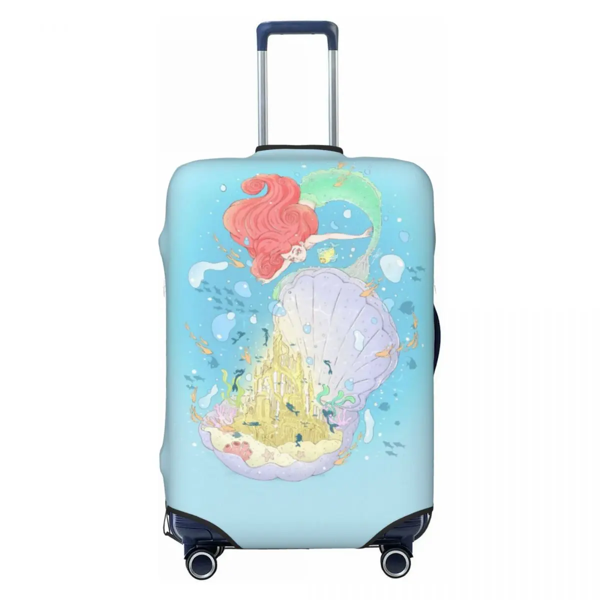 

Custom Funny The Little M-Mermaid Luggage Cover Protector Washable Princess Ariel Travel Suitcase Covers