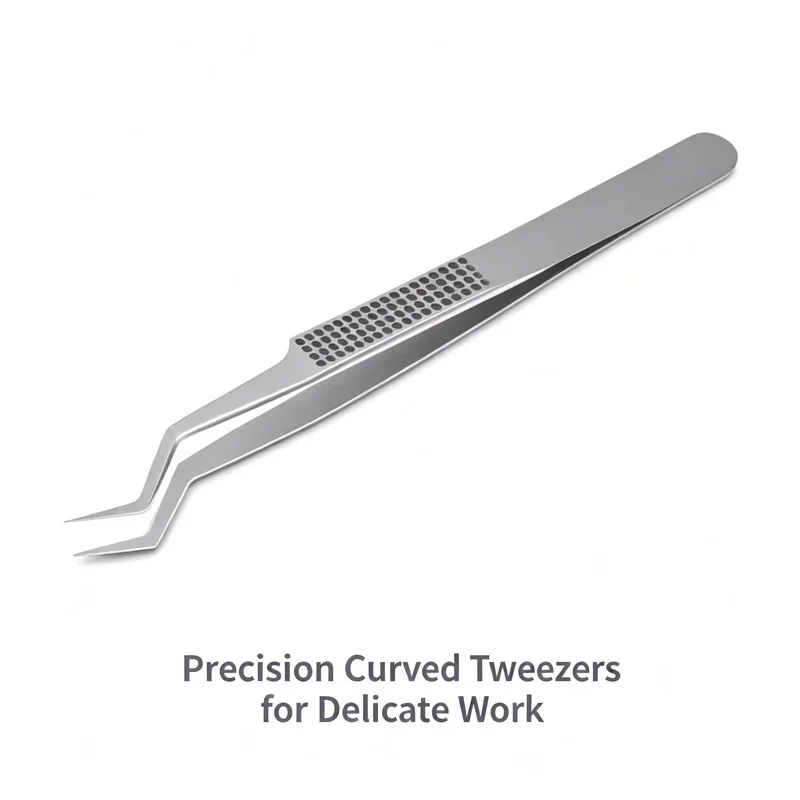 Electronic Repair Curved Tweezers Anti-slip Stainless Steel Precision Tip For BGA IC Solder Tin Planting Mainboard Disassembly