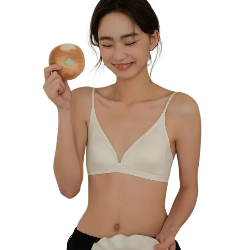 KUCLUT Seamless Triangle Cup Bra for Spring and Summer: Lightweight, Anti-Sagging, Breathable, For Flat and Small Busts