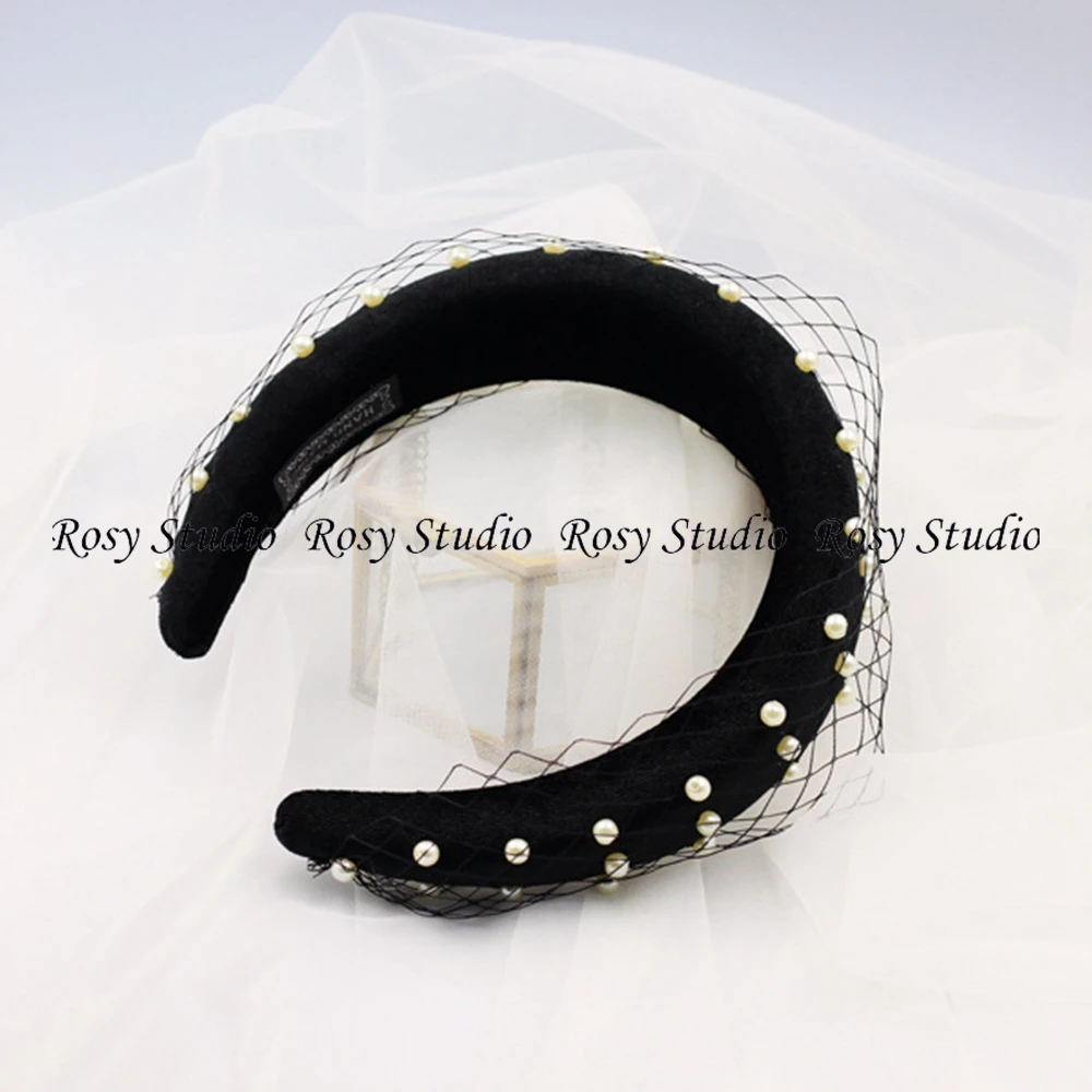 Fashion Zwart Wit Parels Hair Band Hoofdband Bruids Hoofdtooi Voor Party Bruiloft Accessoires