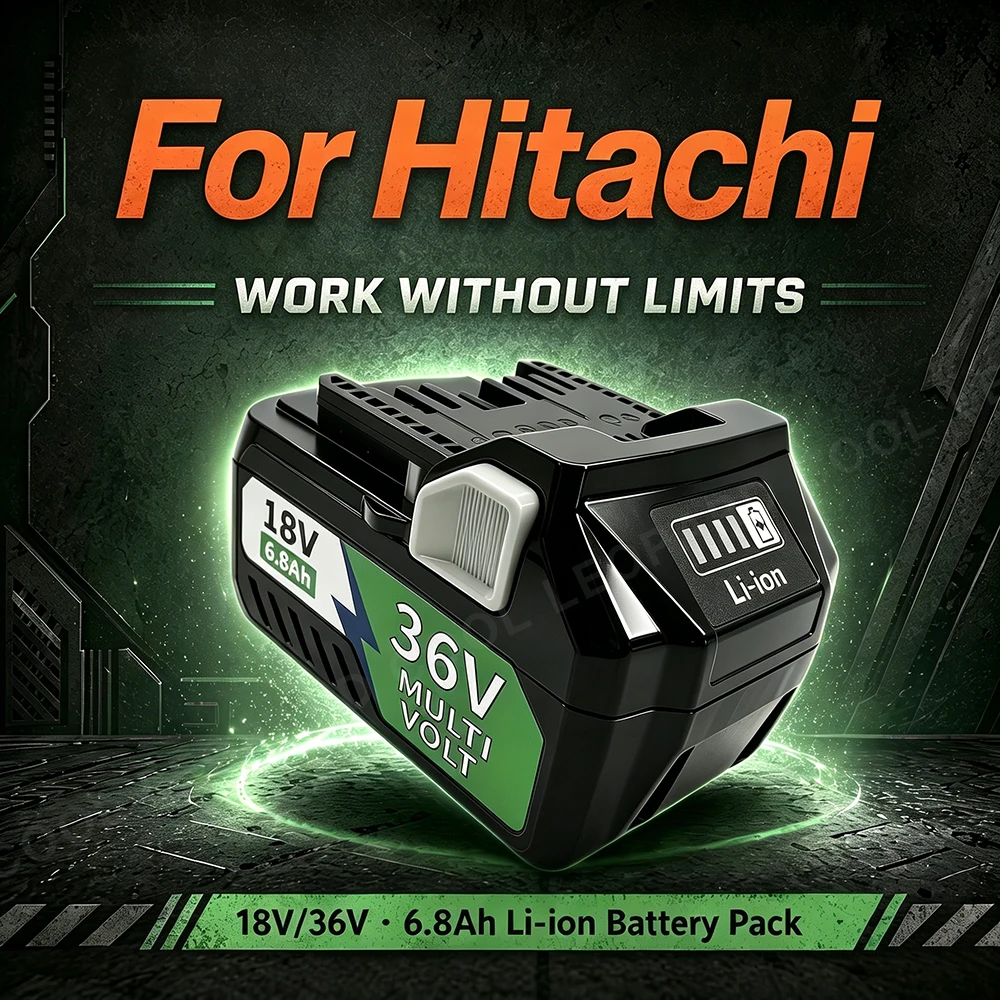 

For Hitachi HiKOKI 18V 36V 6.8Ah MultiVolt Lithium Battery Dual Voltage Replacement for Metabo HPT BSL36A18 BSL36B18 with BMS