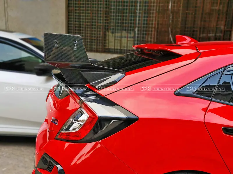 

Подходит для Honda Two-Car Civic FK8 Type R, заднее крыло из углеродного волокна, модифицированный невидимый спойлер Mugen, фиксированное ветровое крыло